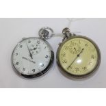 Stainless steel stopwatch by Breitling - bearing original paper label to reverse,