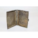 Prisoner of War Interest: Silver cigarette case with engraved decoration and gilded interior,