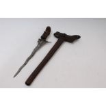 19th century kris with ornately carved hilt and scabbard