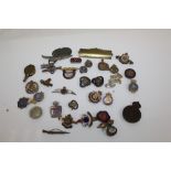 Selection of British Military enamelled sweetheart and other badges including R.A.