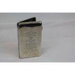 Good quality George V silver cigarette case of rectangular form, engraved - 'Frank C. Mannox ASC. M.