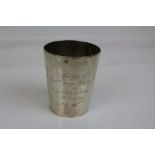 George III silver beaker of tapering cylindrical form,