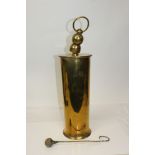 Impressive brass trench art dinner gong, constructed from a First World War British Naval gong,