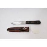 Victorian 'Green River Knife' by J. Green, Bristol, with rosewood grips, in leather sheath, 23.