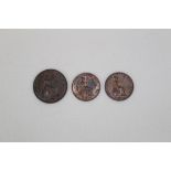 G.B. Victoria copper coins - to include Penny 1858 / 7. N.B.