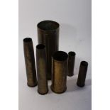 Collection of Second World War and later shell and bullet casings