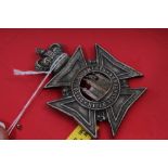 Victorian officers' helmet plate of 2nd Battalion Tower Hamlets Rifle Volunteers - white metal