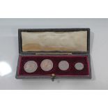 G.B. Edward VII Four Coin Maundy Set 1902, in original case.