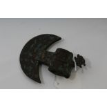 Ancient Luristan (Iran) bronze axe head with stylised animal head decoration, 12.