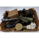 Group of militaria - to include brass shell cases, Civil Defence arm band,