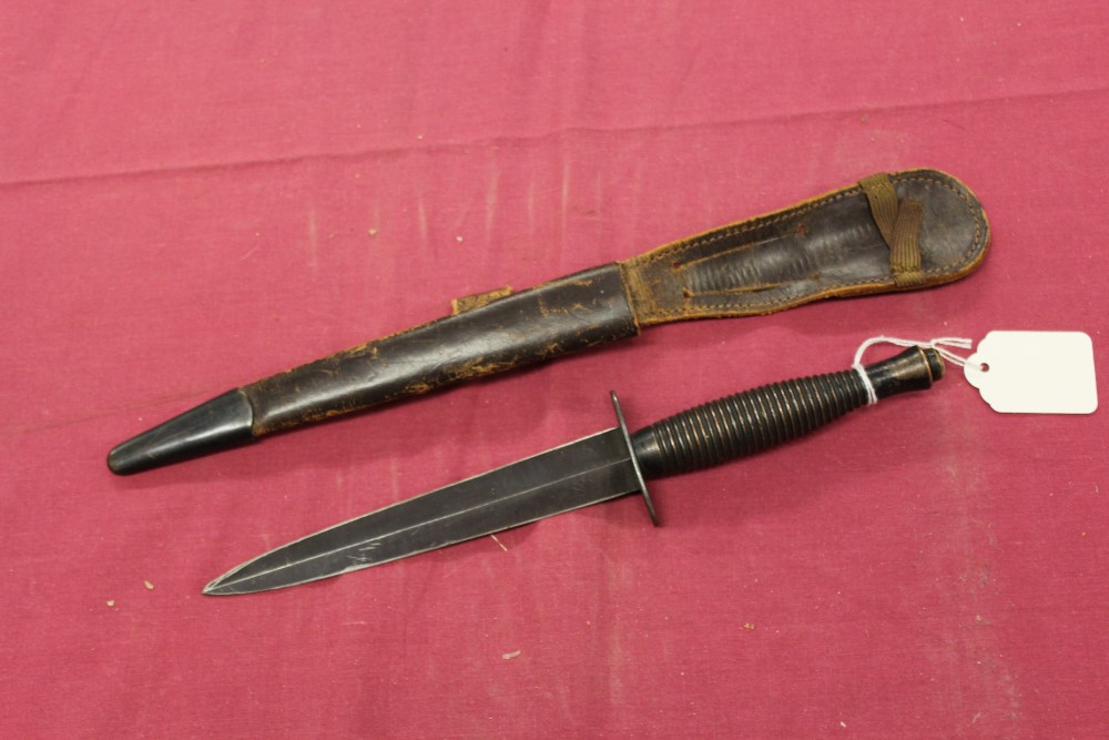 Second World War FS Commando knife - third pattern with sheath and integral frog