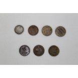 U.S. mixed coins - to include silver Dime 1875. GF, small Cents - Flying Eagle 1857.