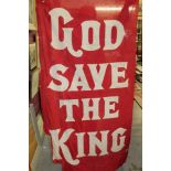 First World War 'God Save the King' cotton flag / banner,