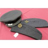Second World War R.A.F. Officers' peaked cap, together with a R.A.F.