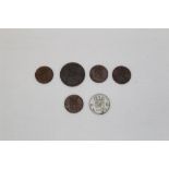 Netherlands - mixed coinage - to include silver Ten Cents 1837B. F, copper Cent 1821.