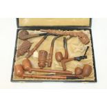 Collection of late 19th / early 20th century Continental carved briar pipes - including the French