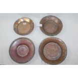 Collection of antique Turkish copperware - to include serving plate, dishes, bowls,