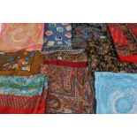 Quantity of vintage silk scarves - including Liberty (x 10), Christian Dior (x 3), Richard Allan,