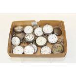 Collection of seventeen silver cased late 19th / early 20th century pocket watches