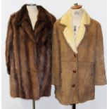 Ladies' vintage musquash fur three-quarter length coat,