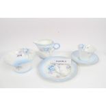 Shelley tea set with blue banding and floral decoration (38 pieces) CONDITION REPORT