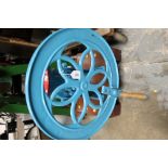 Richmond & Chandler table mill - finely restored in blue and red livery,