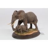 Country Artists sculpture of Elephants - Mother and Calf,