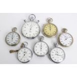 Seven vintage stopwatches - including Neo Lemania oversized, marked - Technical Service F.O.E. No.