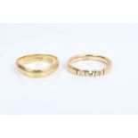 Two gold (18ct) wedding rings