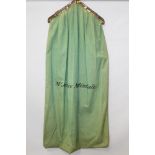 Vintage 'Jekmoth Home Store' garment-hanging bag / carrier with brass hinged mount and clips,