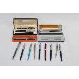 Collection of fountain and ballpoint pens