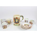 Selection of commemorative ceramics - including Crown Devon Fielding musical tankard commemorating