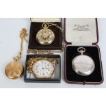 Gentlemen's German silver full hunter pocket watch,