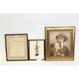 1860 dated tobacconists receipt for the purchase of fine shag, framed,