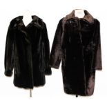 Ladies' vintage faux mink fur three-quarter length coat by Astraka size 12,