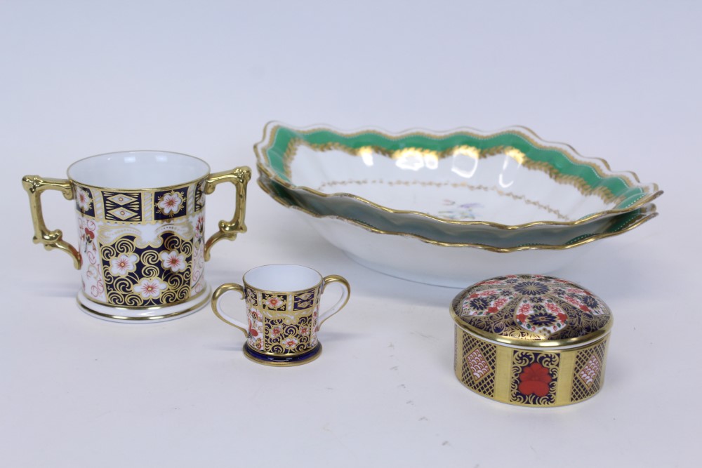 Royal Crown Derby Old Imari pot and cover, two-handled cup,