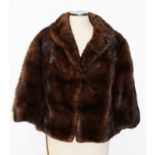 Ladies' vintage brown mink fur evening bolero jacket