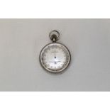 Negretti & Zambra pocket altimeter / barometer with silvered dial and hallmarked silver suspension