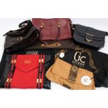 Group of designer bags - to include Gianfranco Ferré red leather,