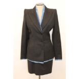 Alexander McQueen grey and blue pinstripe skirt suit - jacket size 42 CONDITION REPORT