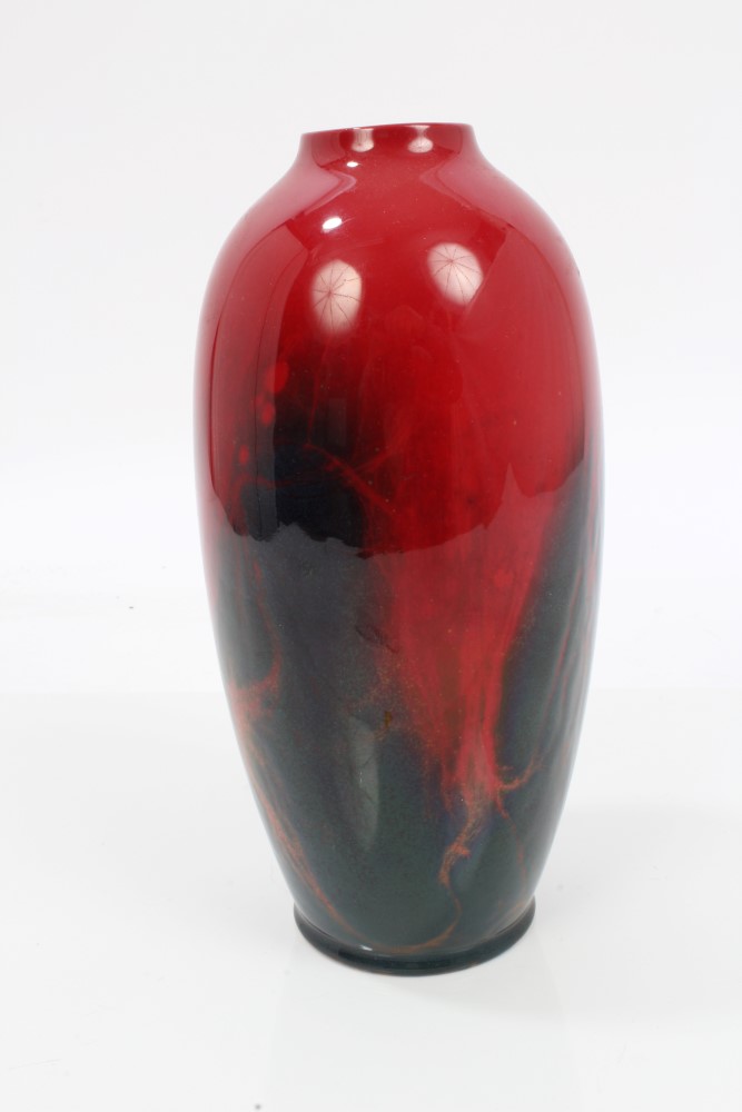 Royal Doulton Sung flambé vase with mottled glaze to body, printed marks to base - Sung, FM, Noke,