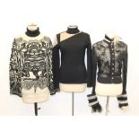Selection of designer knitwear tops - including two Versace roll-necks,