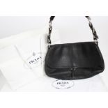 Prada handbag - black leather with buckled handle - with receipt dated 2003 for £560 - dust bag
