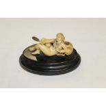 Rare Late 19th century meerschaum cheroot holder mount in the form of a naked reclining girl