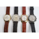 Four 1960s / 1970s Chronograph wristwatches - comprising Avia, Elida, Sekonda and Mithras,