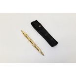 Harry Winston bamboo-effect ballpoint pen marked - 14k and initials - L. T.