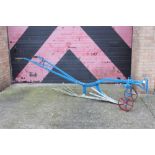 Very large antique ridging frame, horse-drawn plough by Ransomes Sims & Jeffries,