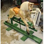Victorian-style child's rocking horse, signed - D. M.