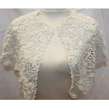 Selection of antiques and vintage lace - including 19th century glazed cotton with tape laces and