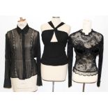 Selection of designer evening tops - including Dolce & Gabanna, Christian Dior, Valentino, Lacroix,
